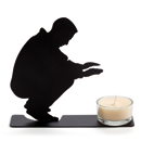 Metal cut out decoration includes tea light
